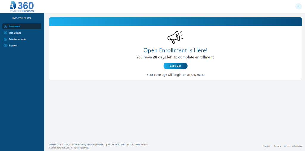 1. Open Enrollment Main Screen
