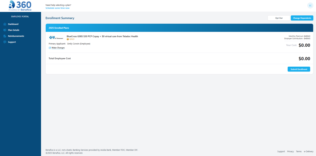 9. Enroll in Plan - Verify Contribution vs. Premium