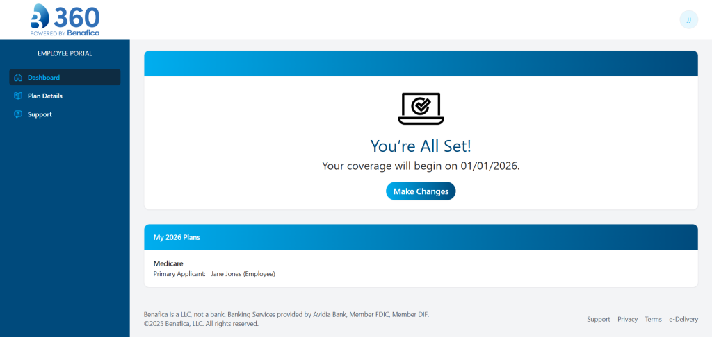 Dashboard after enrollment