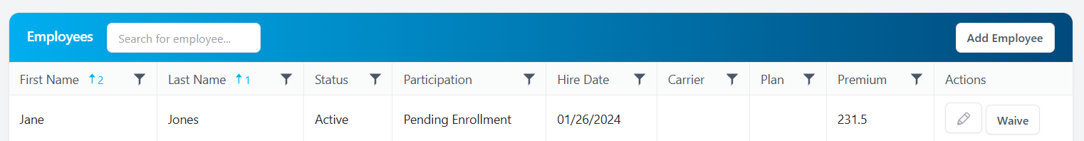Edit employees info Jane
