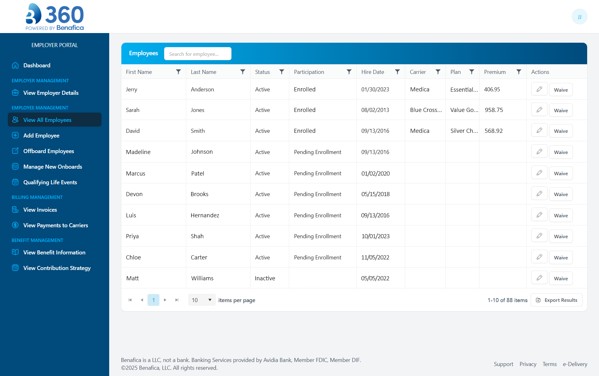 Employer - Employee Dashboard