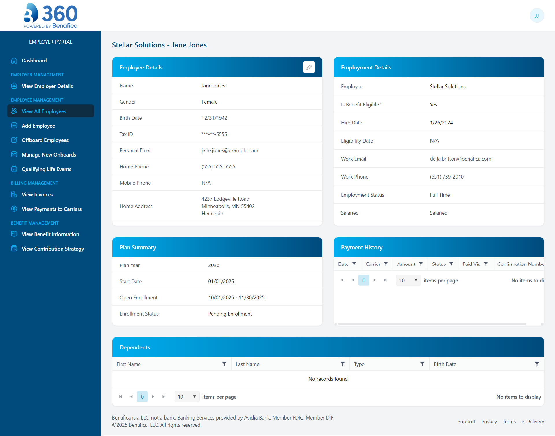 Employer - Employee Individual Info
