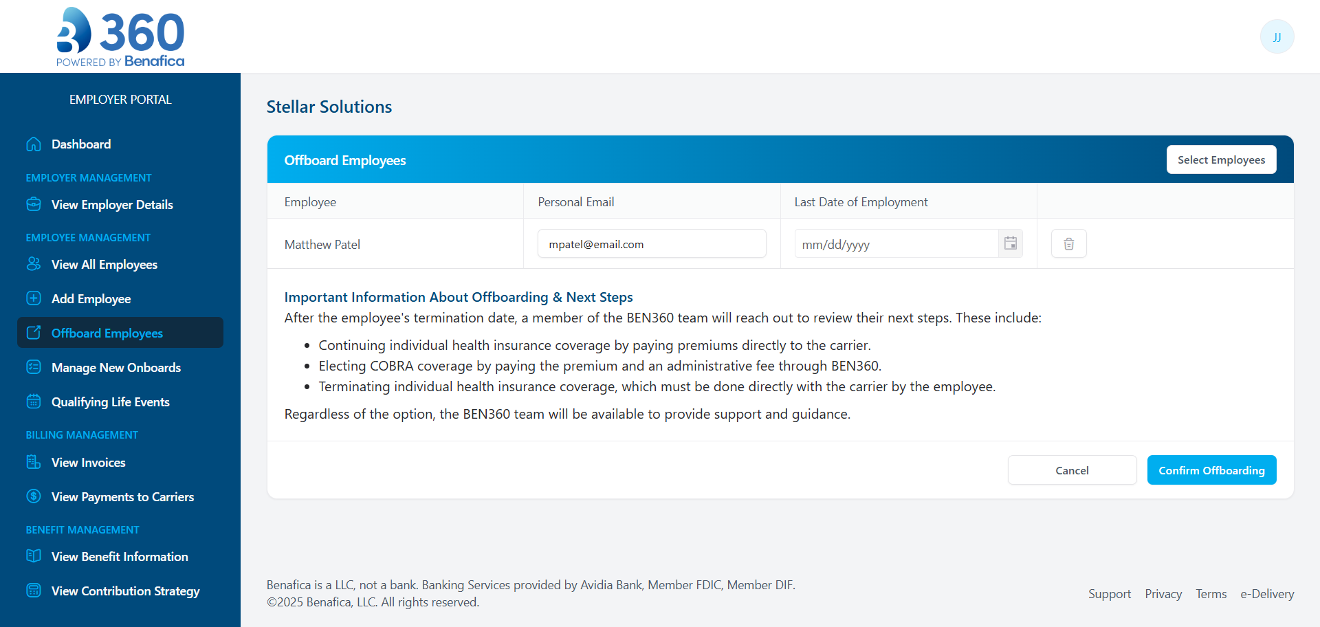 Select employee last date of employment